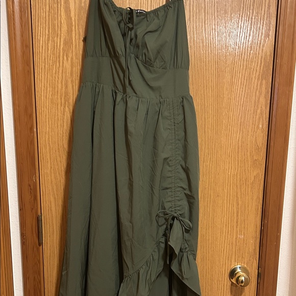 Chic Olive Green Ruffle Scarlet Darkness dress - Picture 5 of 15